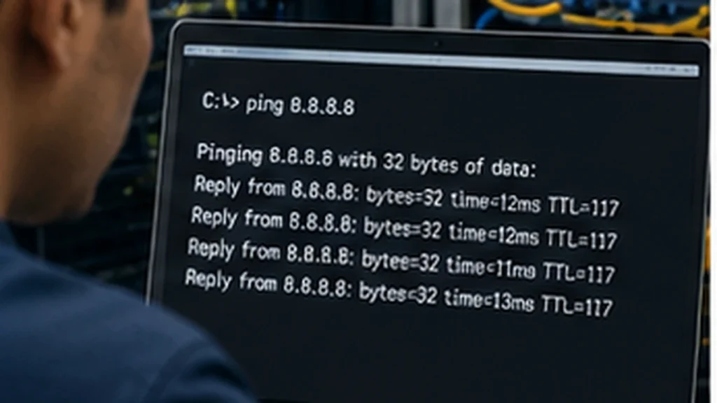 Realistic networking scene illustrating find your IP address